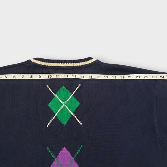 Vtg Salty Dog Gant Argyle Golf Pullover
 Sweater Sz XL Grandpa 90s Cosby Preppy - Picture 9 of 12